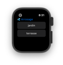 GreenMine Apple watch action arrosage automatique