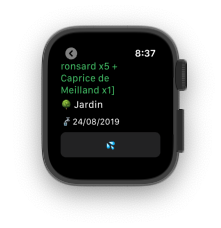 GreenMine Apple watch menu arrosage automatique